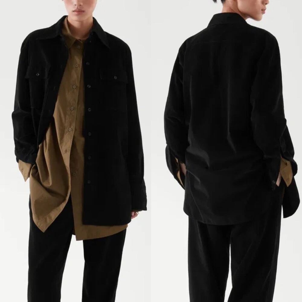 COS Black and Brown Button Down Shirt